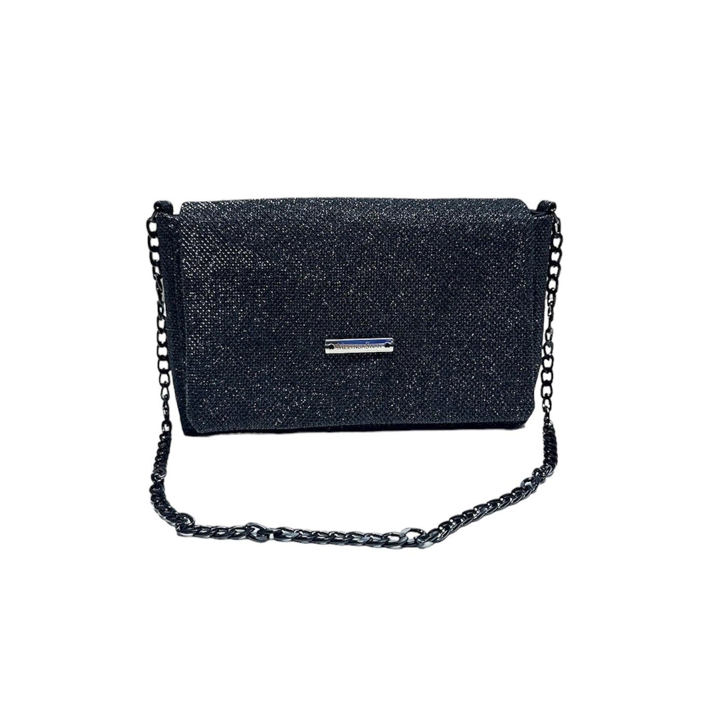 Black Shimmer Shoulder Bag