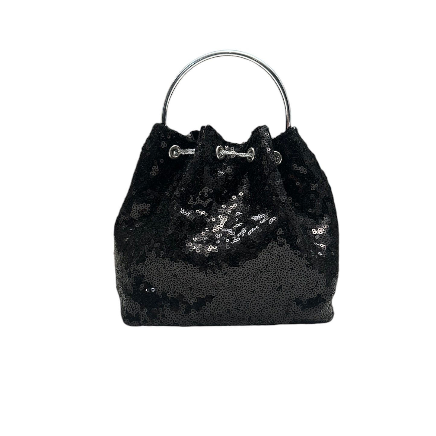 Black Sequin Bucket Bag