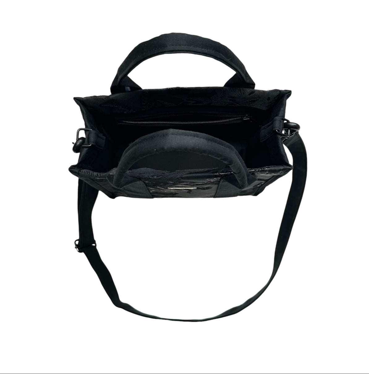 Black on Black Metallic Floral