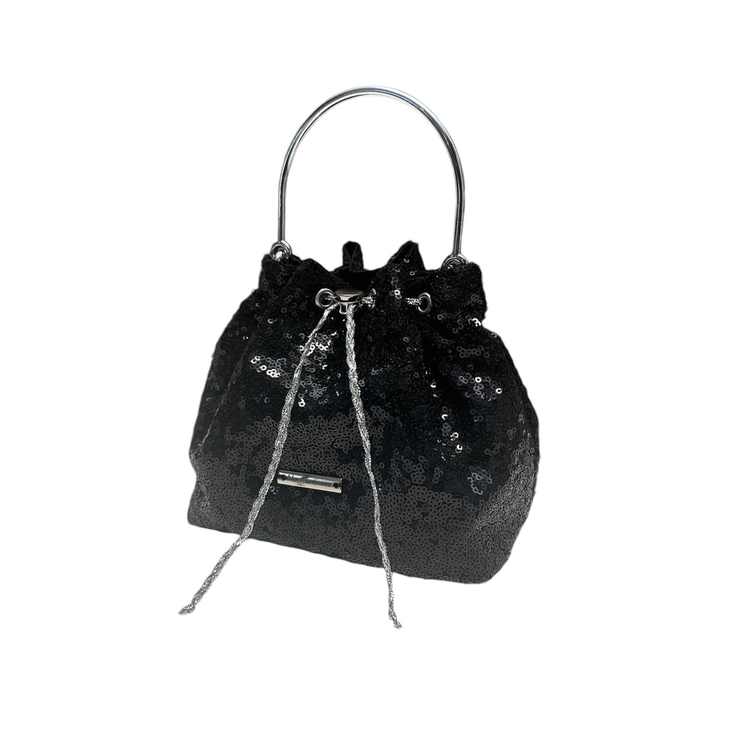 Black Sequin Bucket Bag