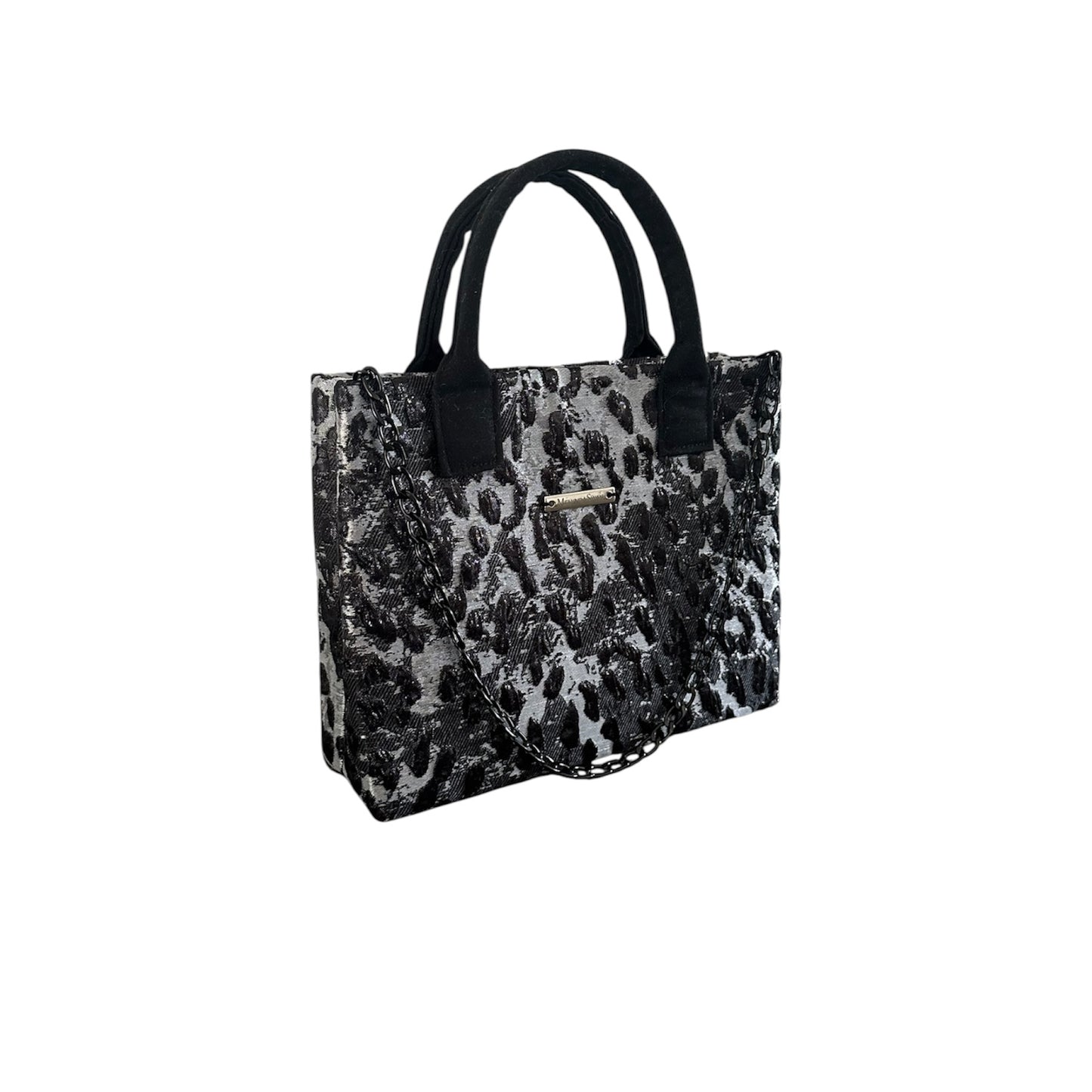Metallic Leopard Print Compact Tote