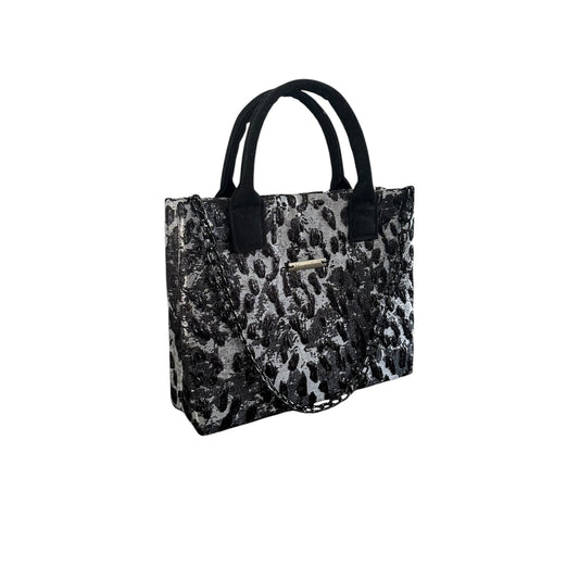 Metallic Leopard Print Compact Tote