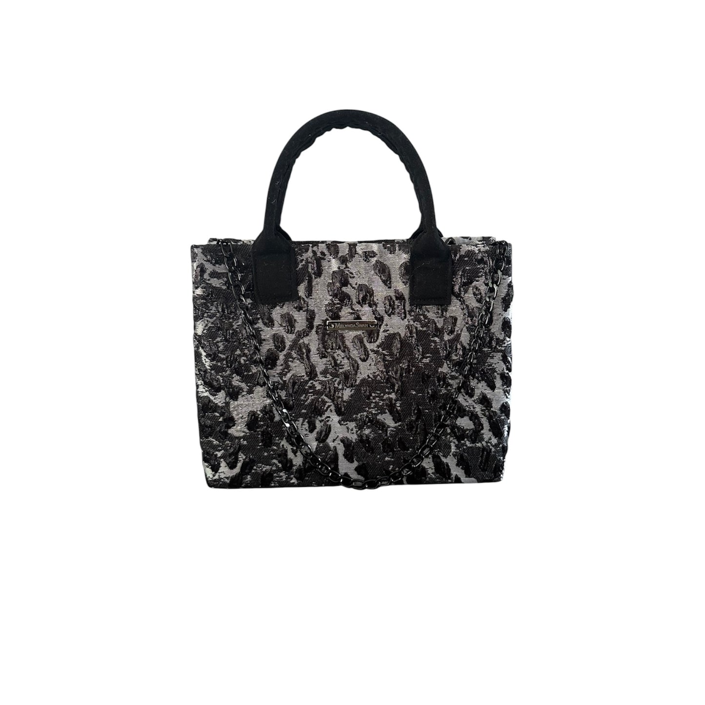 Metallic Leopard Print Compact Tote