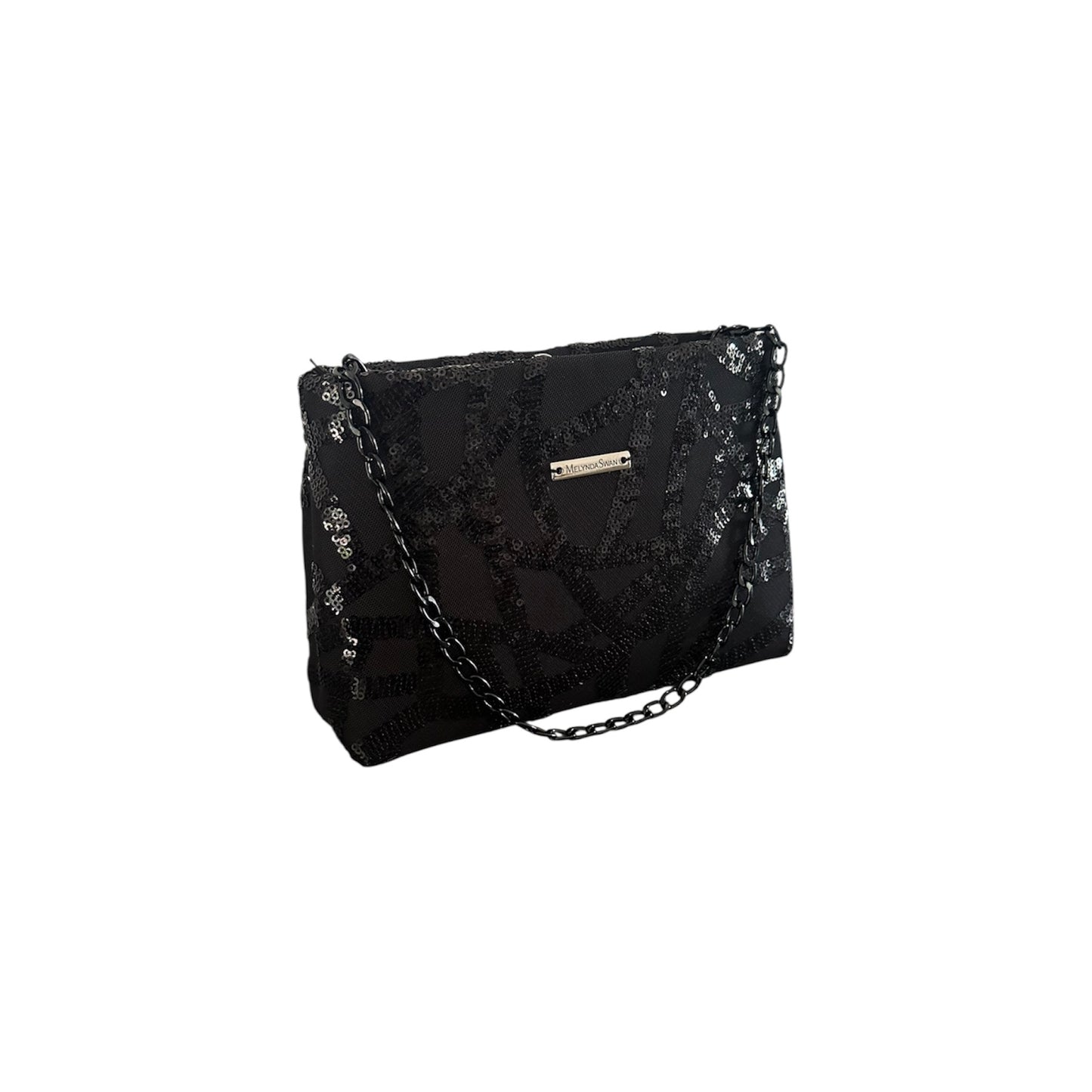 Black Sequin Shoulder Bag
