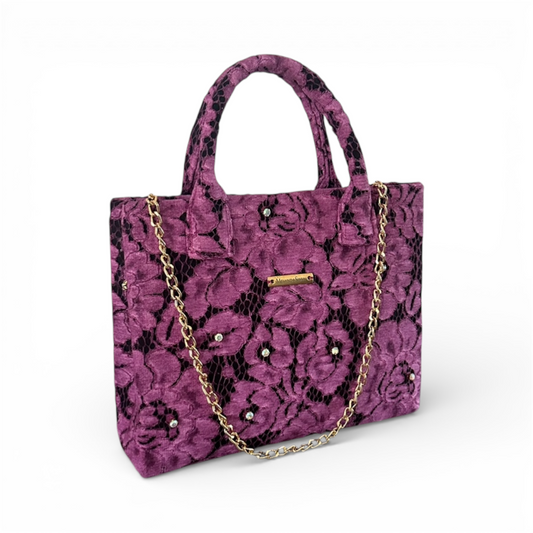 Lace and Bloom Compact Tote