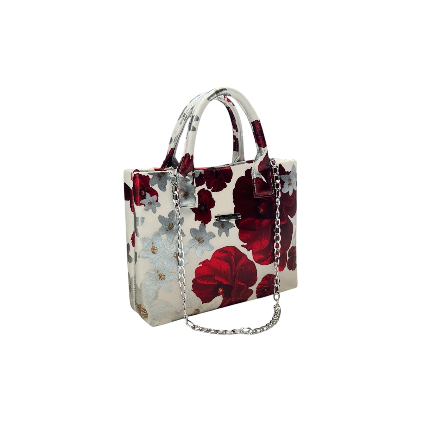 Silver Scarlet Bloom Compact Tote