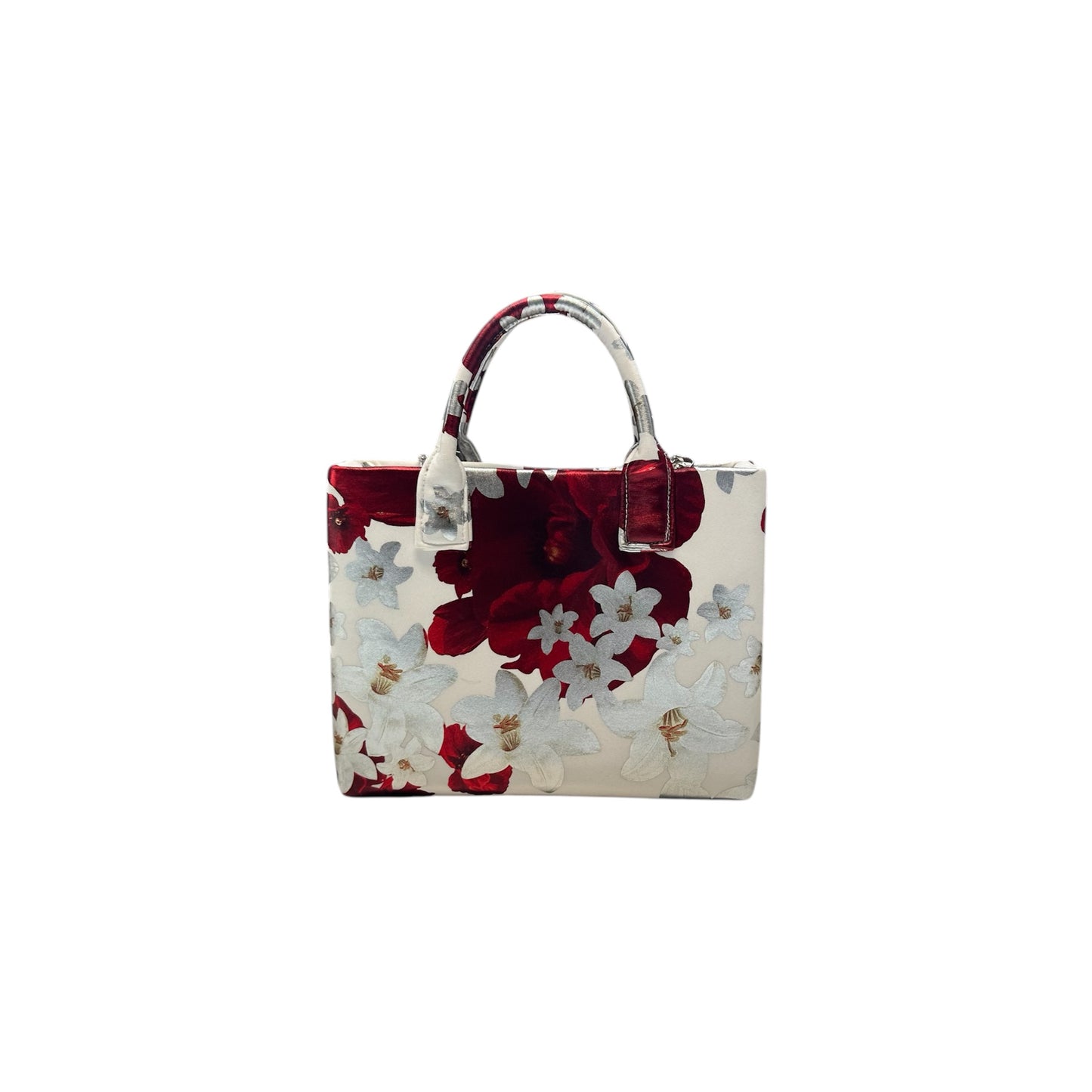 Silver Scarlet Bloom Compact Tote