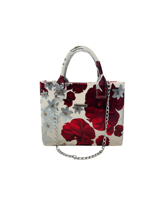 Silver Scarlet Bloom Compact Tote