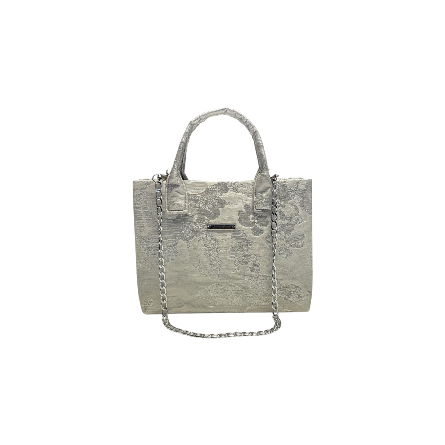 Silver Bloom Compact Tote