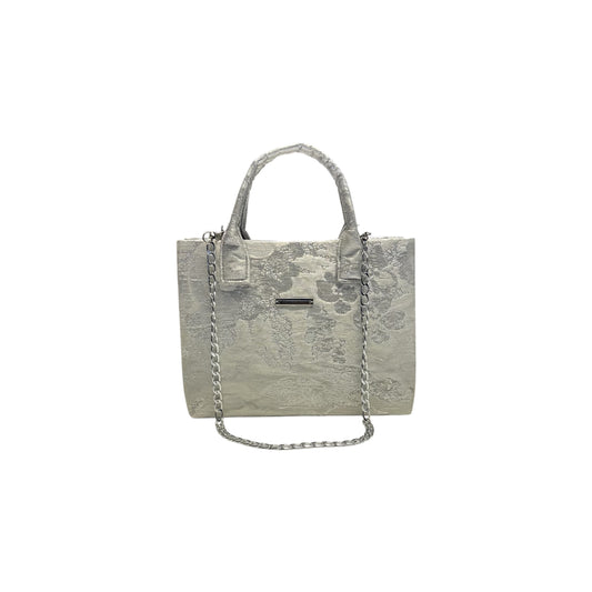 Silver Bloom Compact Tote