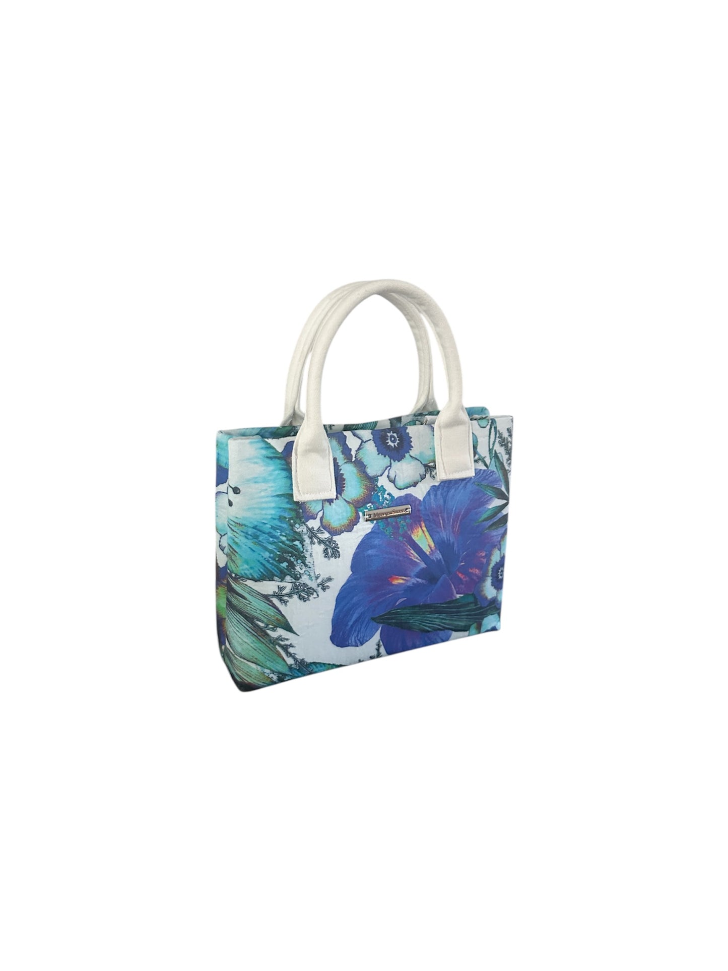 Blue Floral Compact Tote