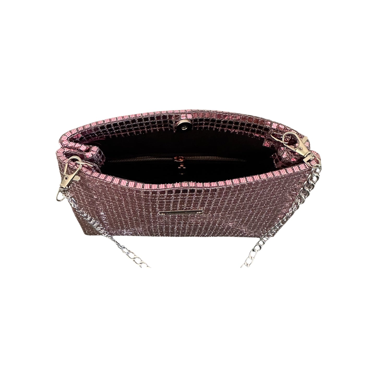 Rosé Shimmer Shoulder Bag